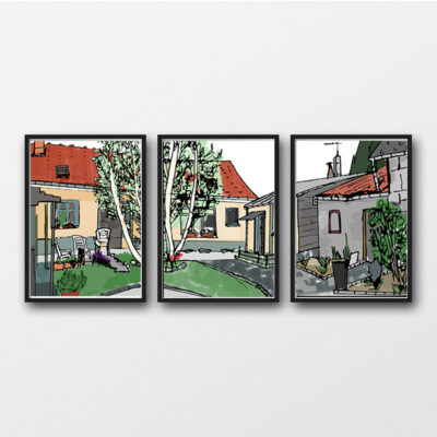 Digital art tryptique