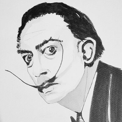 Dessin à l'encre Marie Colombierformat 20x20