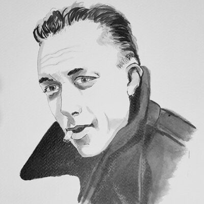 Dessin à l'encre Marie Colombierformat 20x20