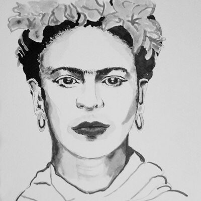 Dessin à l'encre Marie Colombierformat 20x20