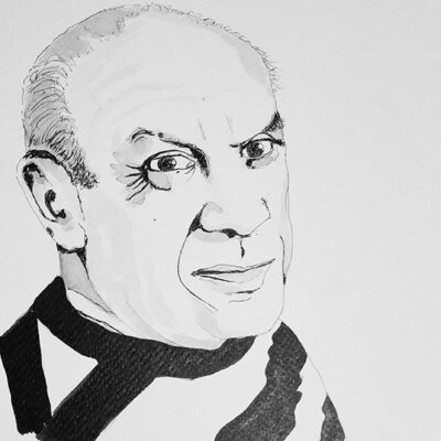 Dessin à l'encre Marie Colombierformat 20x20